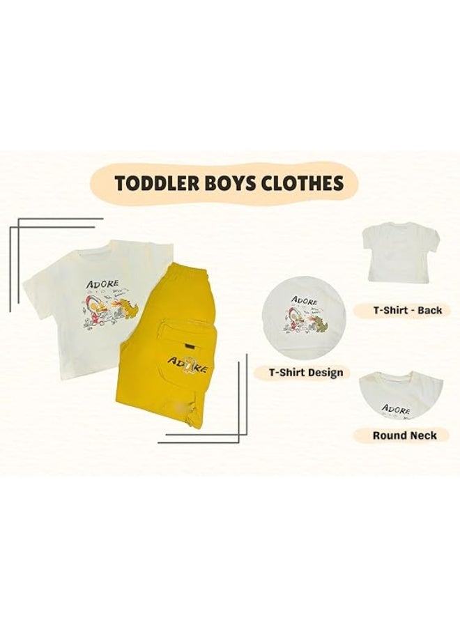 MINIIMODZ MINII MODZ Adore Boys Casual Dress Set – Shirt & Pant Set with Dinosaur Cartoon Print - Image 3